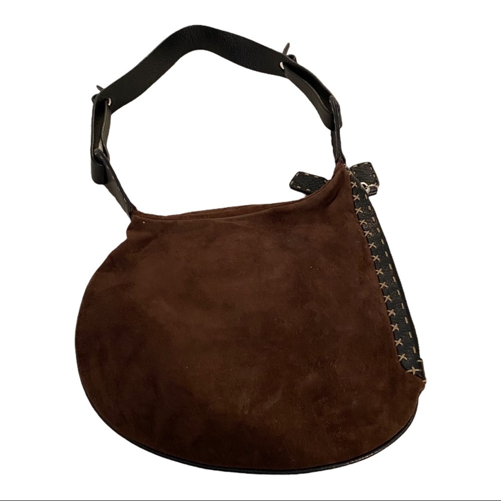 Fendi vintage suede embroidered saddle bad - Picture 2 of 5